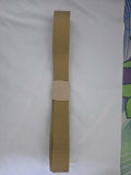 Tactical military-style nylon web belt in tan color, featuring durable plastic buckle for reliable all-day wear.
