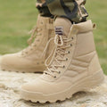 Tactical desert combat boots, lightweight, durable, all-terrain ready, perfect for outdoor adventures and demanding work.