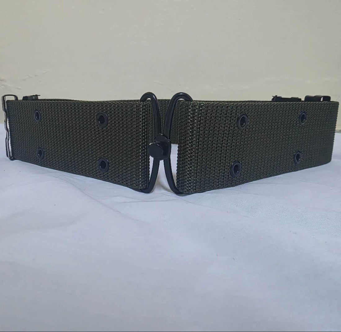 UAE Army Interlining Dress Belt showing military green nylon construction, designed for military uniforms and regulation compliance.